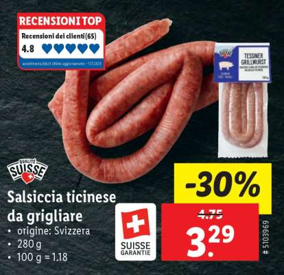 Salsiccia Ticinese da Grigliare