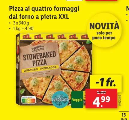 Pizza ai quattro formaggi dal forno a pietra XXL