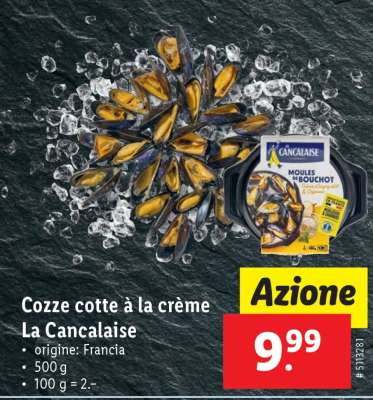 Cozze cotte à la crème La Cancalaise