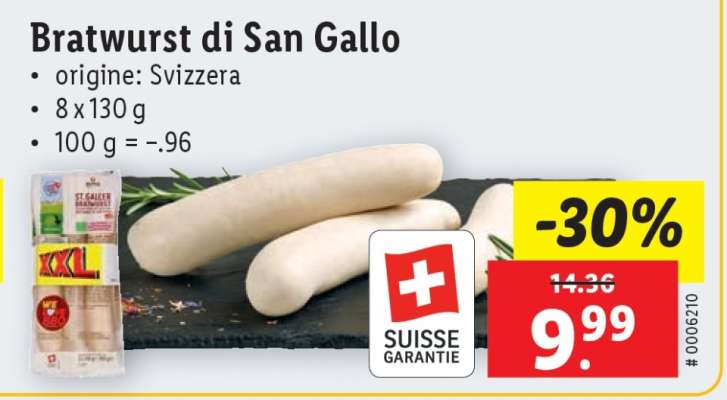 Bratwurst di San Gallo