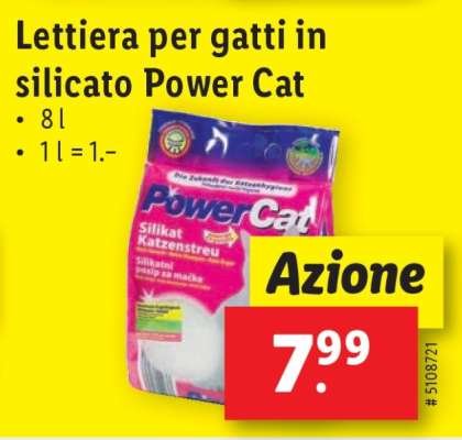 Lettiera per gatti in silicato Power Cat