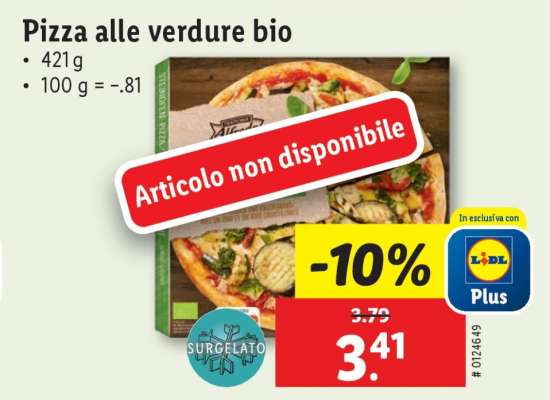 Pizza alle verdure bio