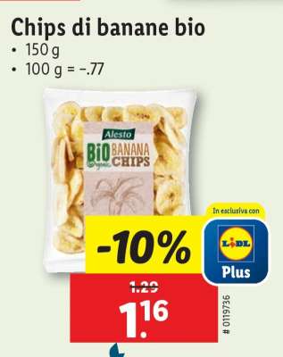 Chips di banane bio