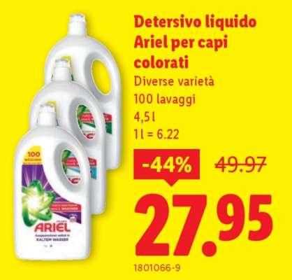 Detersivo liquido Ariel per capi colorati