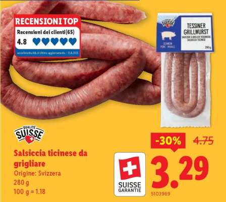 Salsiccia Ticinese da Grigliare