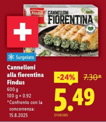 Cannelloni alla fiorentina Findus