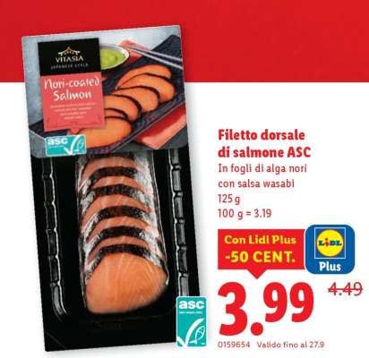 Filetto dorsale di salmone ASC