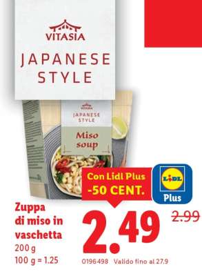 Zuppa di miso in vaschetta