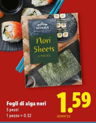 Fogli di alga nori