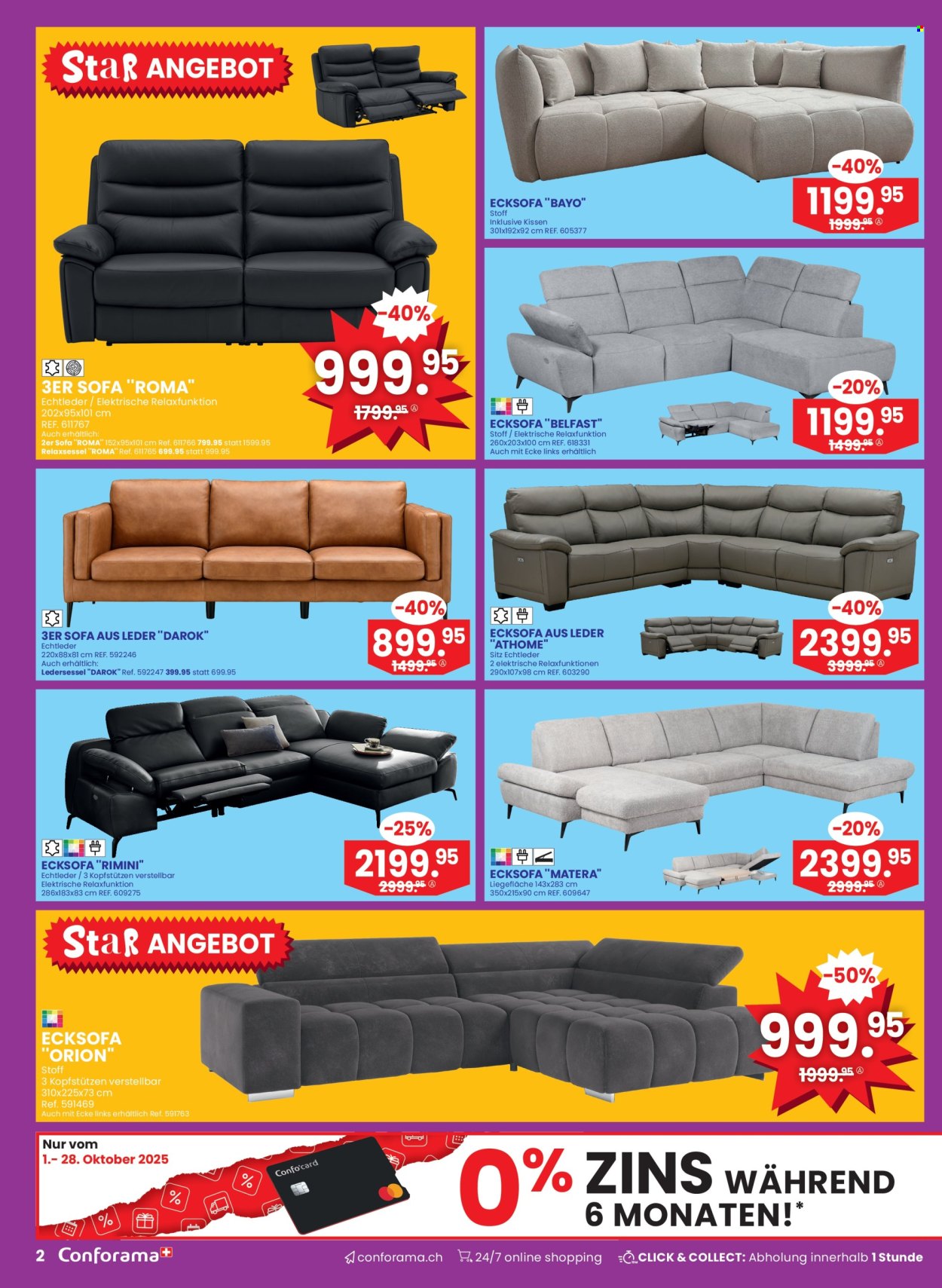 Volantino Conforama - 1.10.2025 - 14.10.2025. Pagina 2. Pagina 2