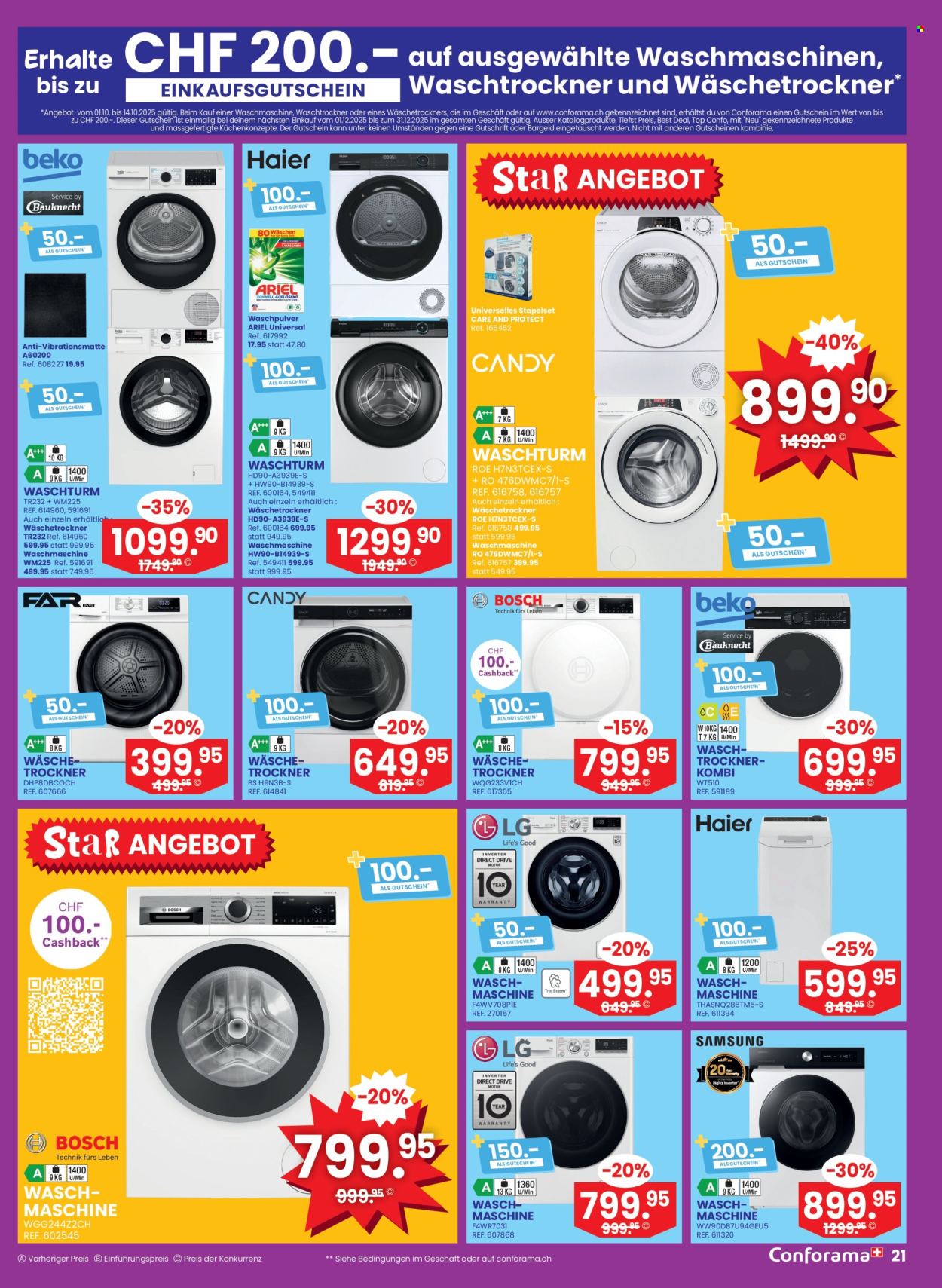 Volantino Conforama - 1.10.2025 - 14.10.2025. Pagina 21. Pagina 21