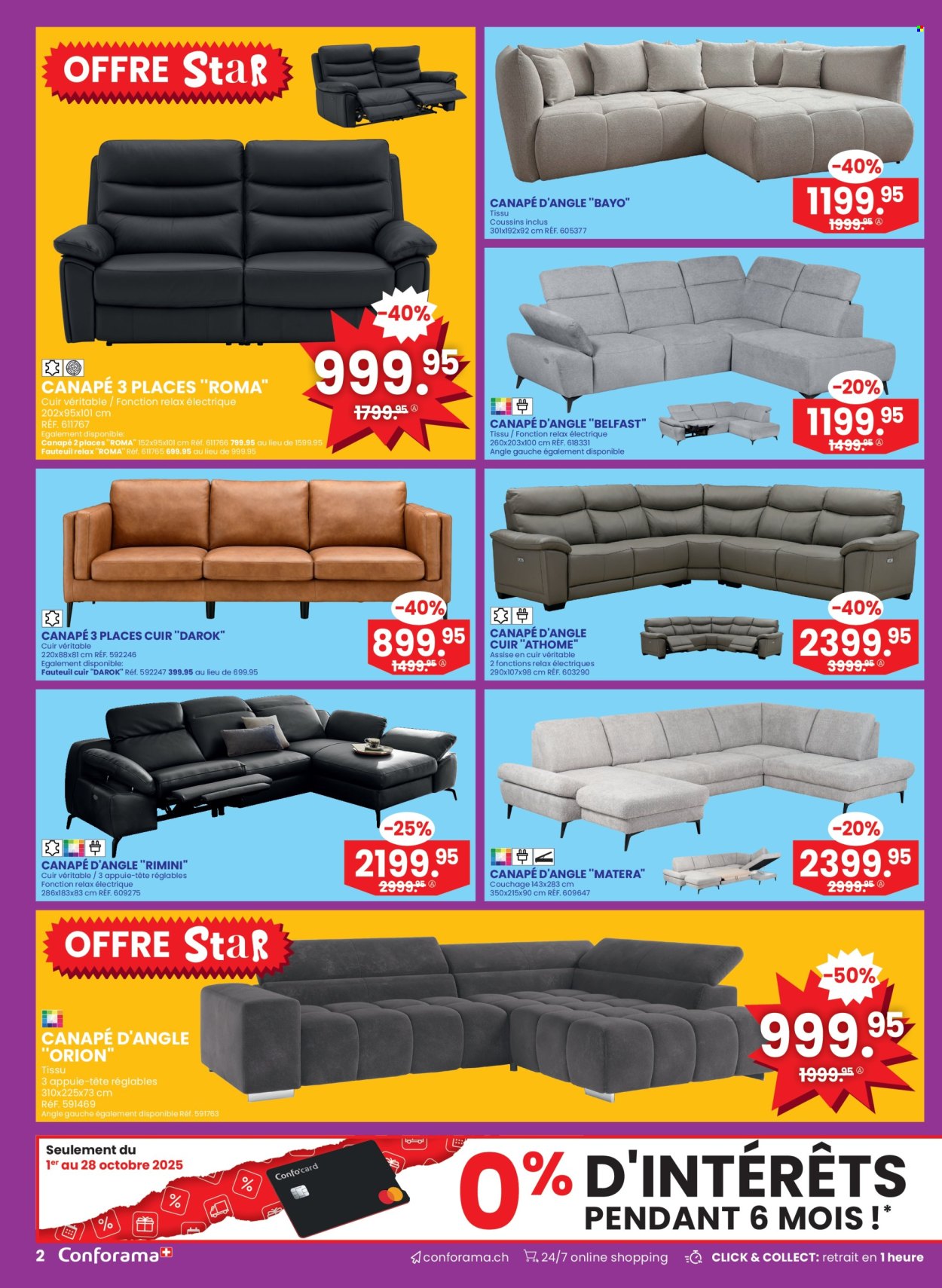 Volantino Conforama - 1.10.2025 - 14.10.2025. Pagina 2. Pagina 2