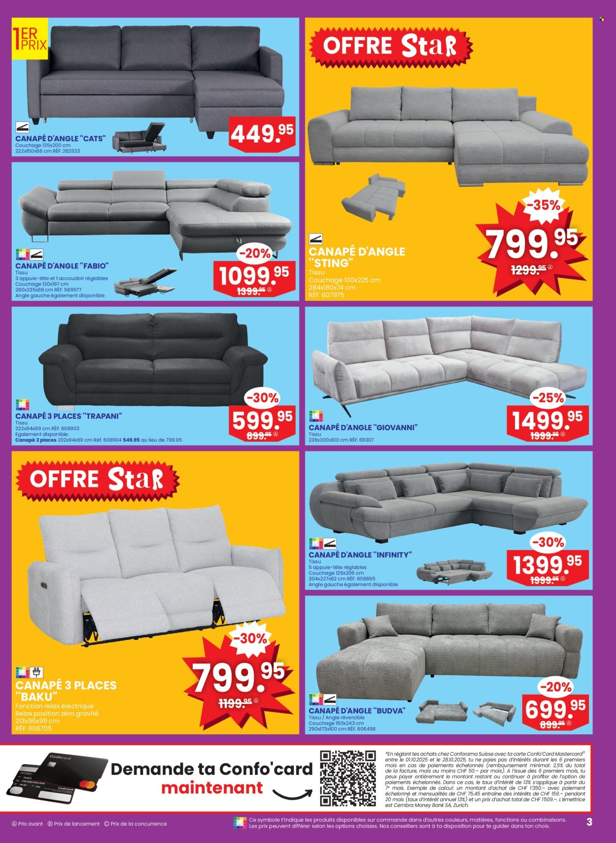 Volantino Conforama - 1.10.2025 - 14.10.2025. Pagina 3. Pagina 3