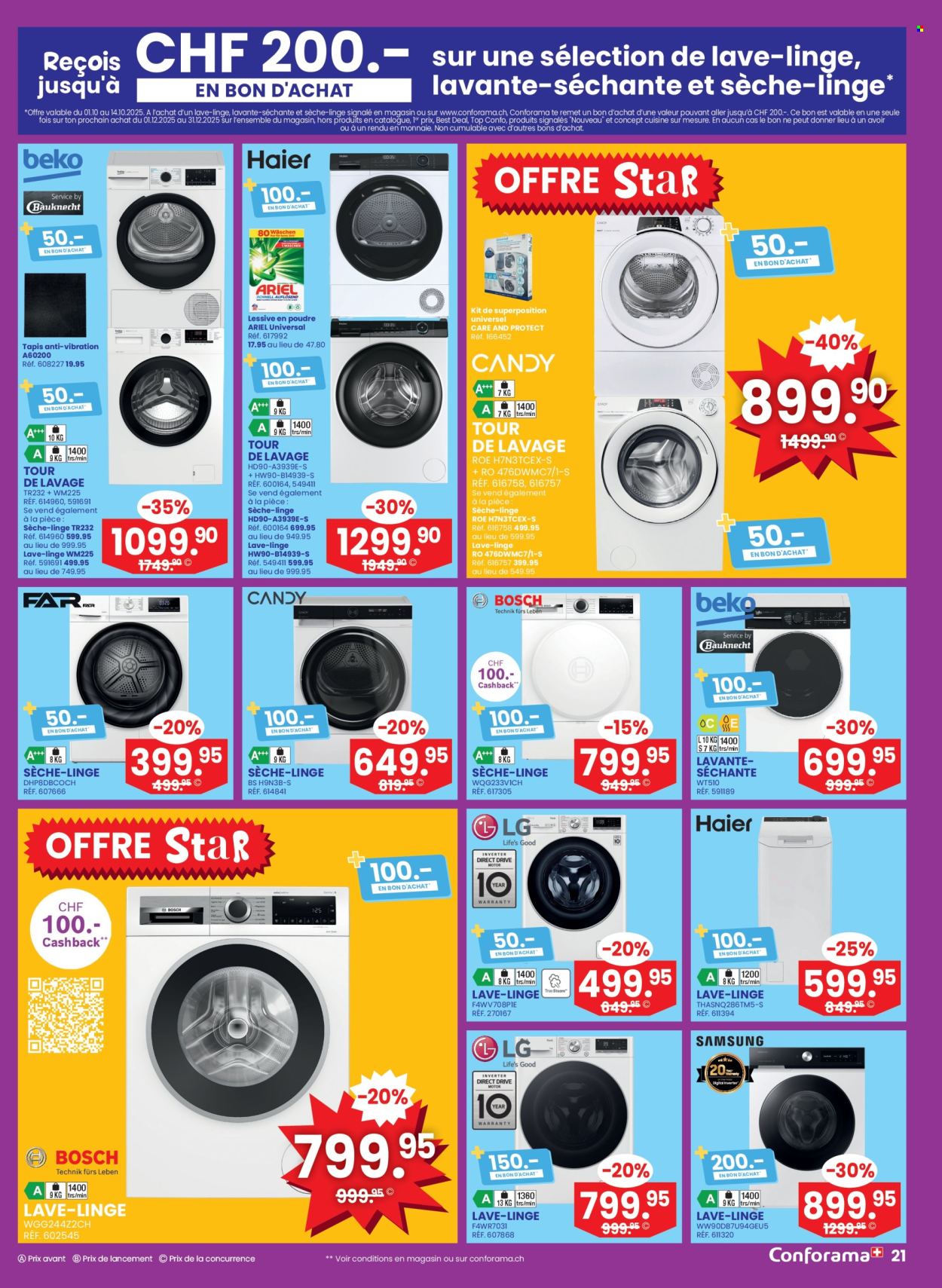 Volantino Conforama - 1.10.2025 - 14.10.2025. Pagina 21. Pagina 21