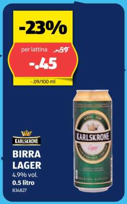 KARLSKRONE BIRRA LAGER