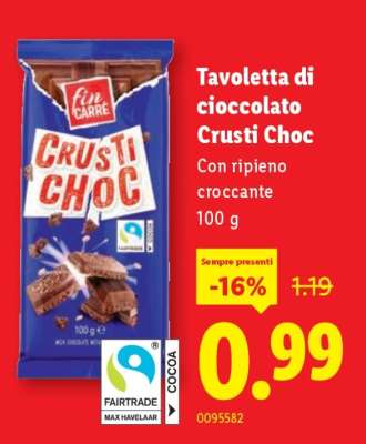 Tavoletta di cioccolato Crusti Choc