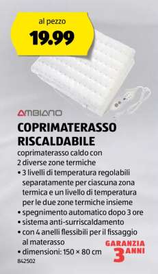 COPRIMATERASSO RISCALDABILE
