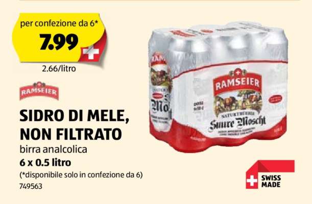 RAMSEIER SIDRO DI MELE, NON FILTRATO