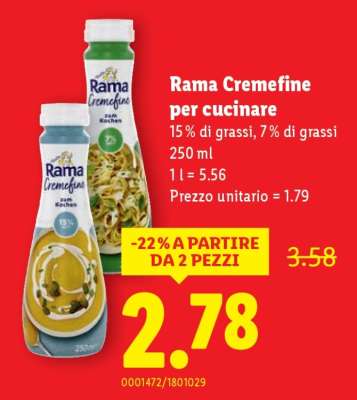 Rama Cremefine per cucinare