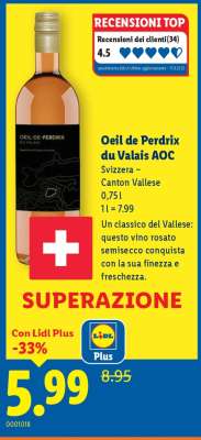 Oeil de Perdrix du Valais AOC