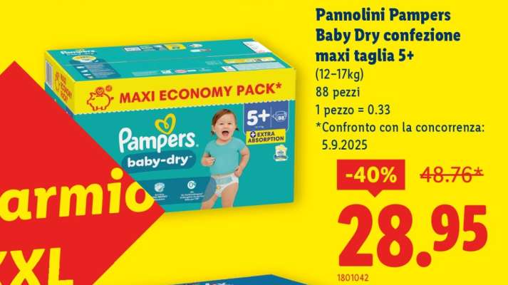 Pannolini Pampers Baby Dry confezione maxi taglia 5+