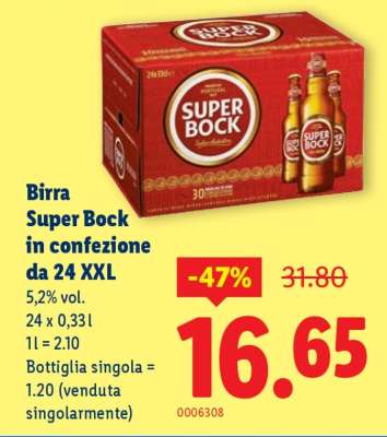Birra Super Bock, in confezione da 24 XXL