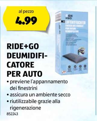 RIDE+GO DEUMIDIFICATORE PER AUTO