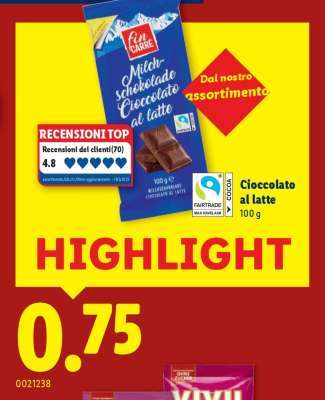 Fin Carre Milchschokolade Cioccolato al latte