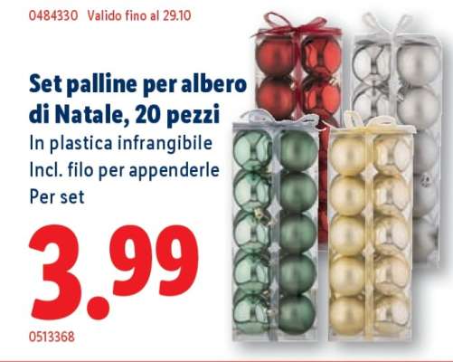 Set palline per albero di Natale, 20 pezzi
