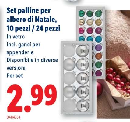 Set palline per albero di Natale, 10 pezzi / 24 pezzi
