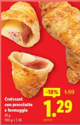 Croissant con prosciutto e formaggio