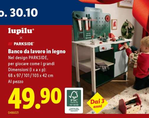 Banco da lavoro in legno