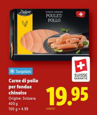 Carne di pollo per fondue chinoise
