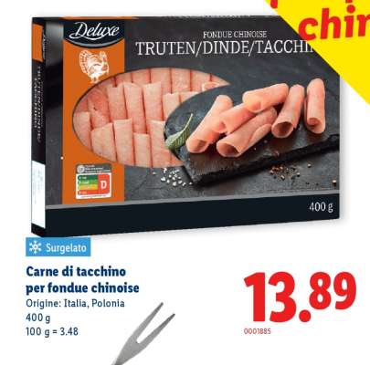 Carne di tacchino per fondue chinoise