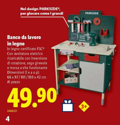 Banco da lavoro in legno