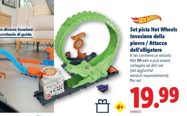 Set pista Hot Wheels Invasione della piovra / Attacco dell'alligatore