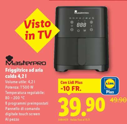 Masterpro Friggitrice ad aria calda 4,2 l