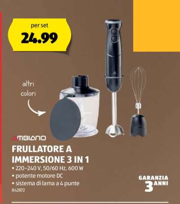 FRULLATORE A IMMERSIONE 3 IN 1