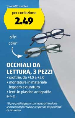 OCCHIALI DA LETTURA, 3 PEZZI