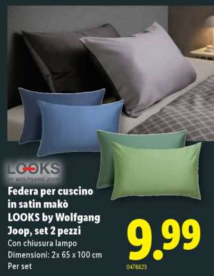 Federa per cuscino in satin makò LOOKS by Wolfgang Joop, set 2 pezzi