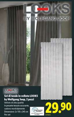 Set di tende in velluto LOOKS by Wolfgang Joop, 2 pezzi