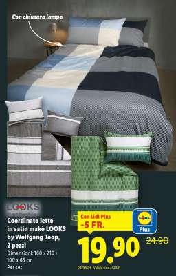 Coordinato letto in satin makò LOOKS by Wolfgang Joop, 2 pezzi