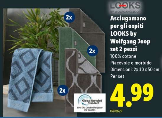 Asciugamano per gli ospiti LOOKS by Wolfgang Joop set 2 pezzi