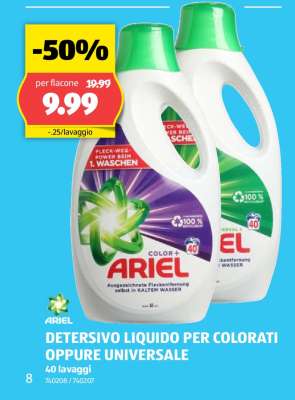 ARIEL DETERSIVO LIQUIDO PER COLORATI OPPURE UNIVERSALE