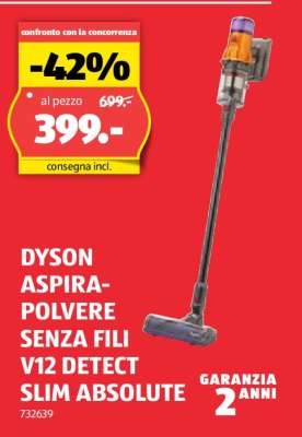 Dyson Aspirapolvere Senza Fili V12 Detect Slim Absolute