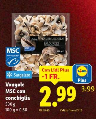 Vongole MSC con conchiglia