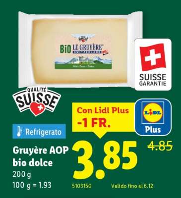 Gruyère AOP bio dolce
