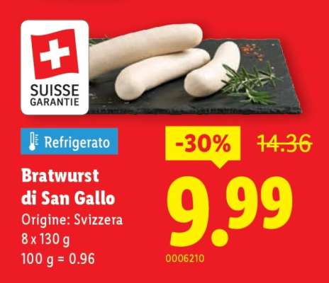 Bratwurst di San Gallo