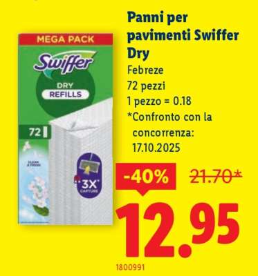 Panni per pavimenti Swiffer Dry