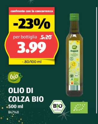OLIO DI COLZA BIO